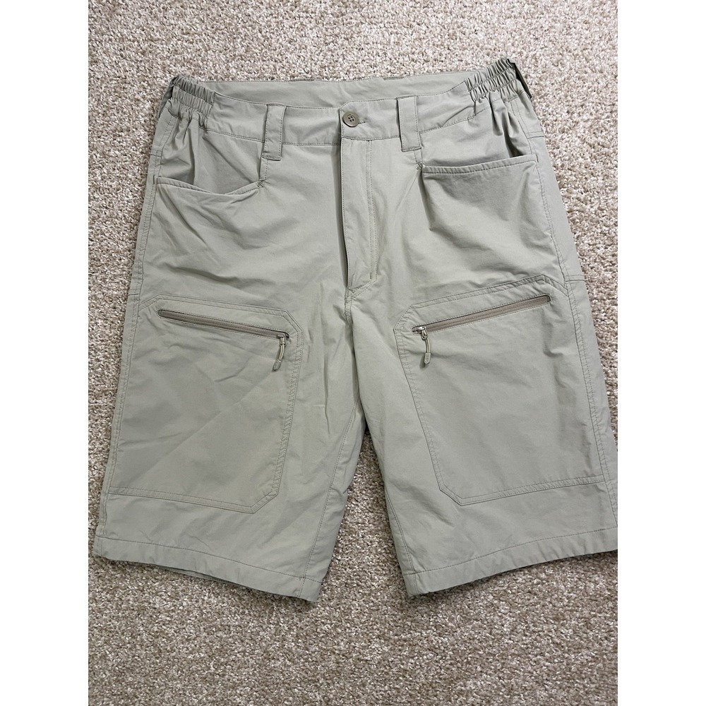 Free Soldier Tactical Cargo Shorts NylonBlend Stretch Zip Pocket SZ 34 Khaki